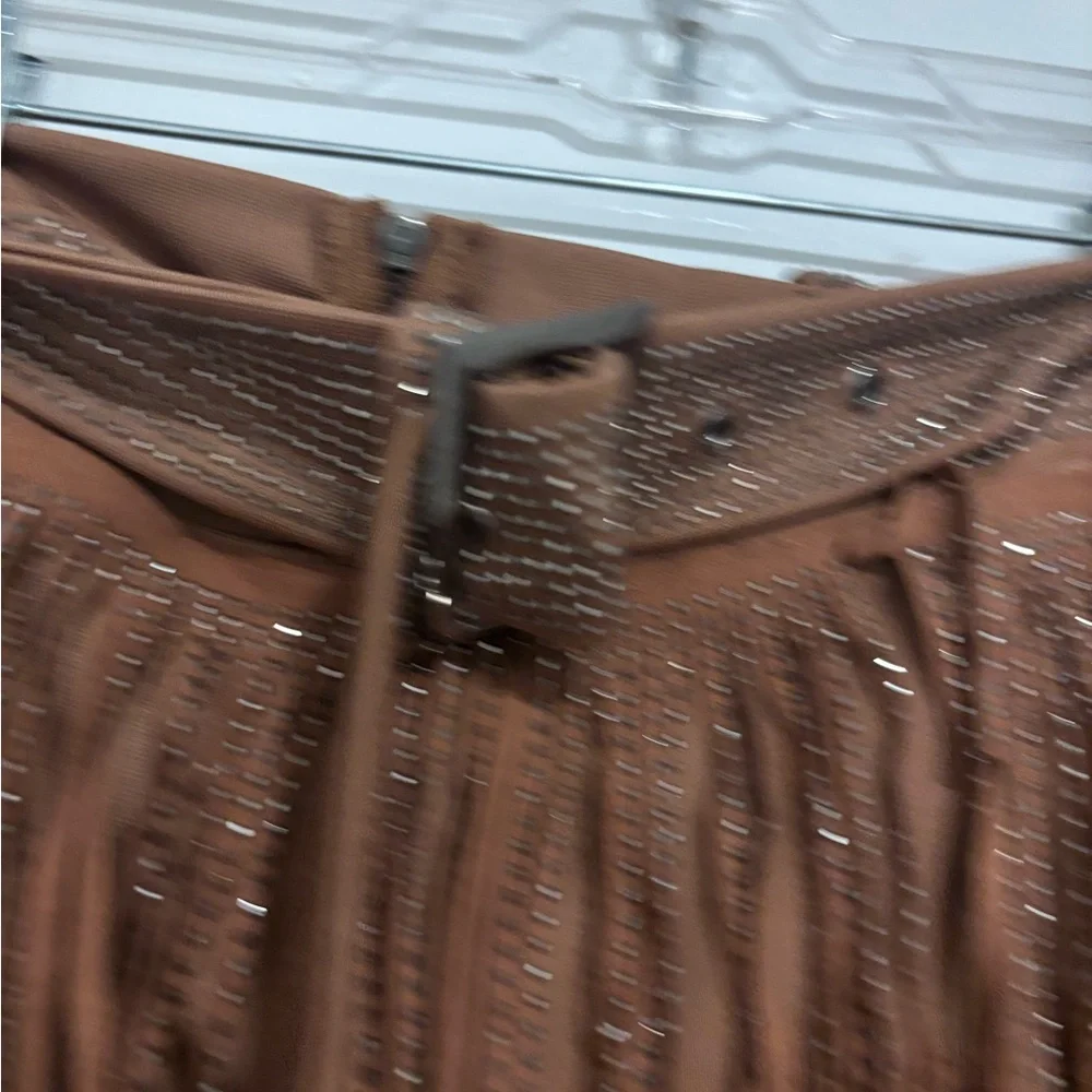 Brown Fringe Skirt - Picture 3 of 4